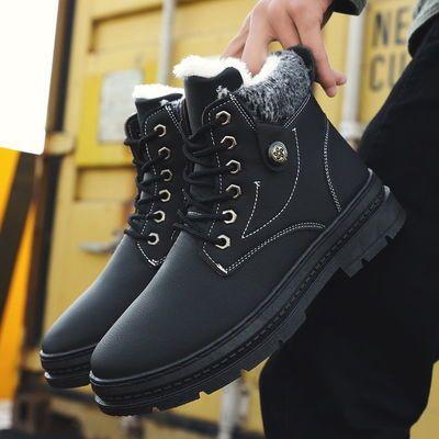 giay boot nam  Bốt Đi Tuyết Phong Cách Hàn Quốc, Giày Đệm Cotton Cao Cấp, Lót Lông Cừu, Dày Và Ấm Áp, Bốt Giữa, Bốt Công Nhân Thường Ngày, Thời Trang, Giày Ren Giữa Hoa Cổ Cao 0