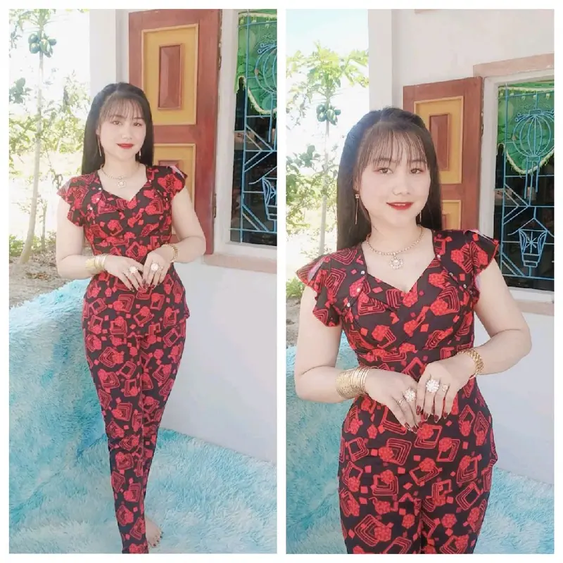 Bộ thun ati tay cánh tiên đắp chéo cổ tim đắp chéo quần dài ống nhỏ đủ size 1234 từ 40_70 kg 4