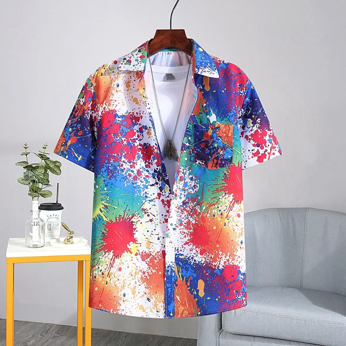 เสื้อเชิ้ตล่าสุด, รุ่น 2025, การออกแบบการปัดน้ำ, เทศกาลและชุดลำลอง, ฉบับหลวม, เสื้อดอกไม้, สไตล์ฮาวาย