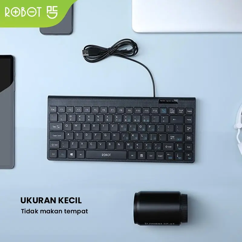 ROBOT Portable Mini Wired Keyboard RK10 Ultra-Thin - Garansi Resmi 1 Tahun (RK10) [ BISA COD ] 1