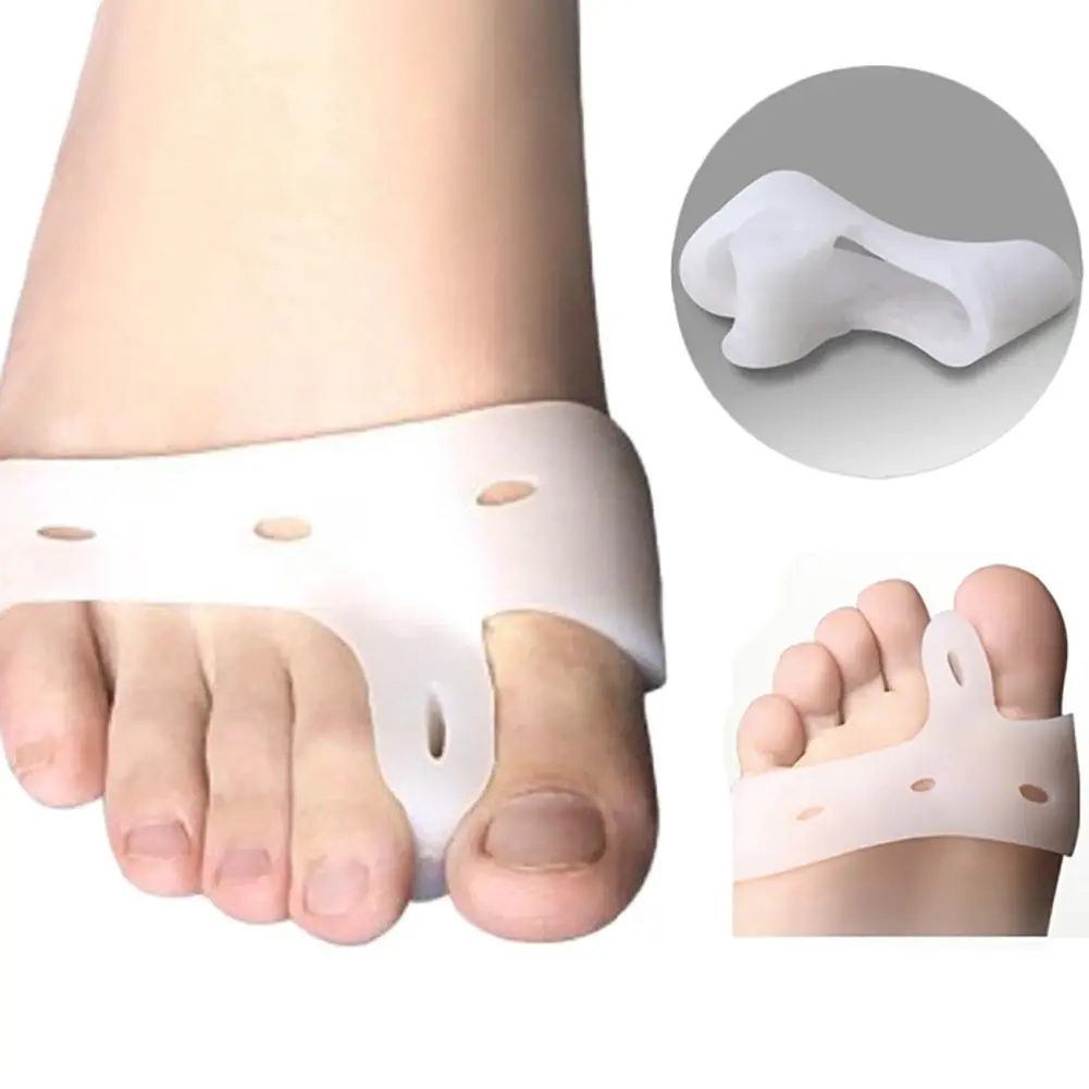 2pcs Silicone Toe hallux valgus Separators Straighteners Relief Pads Bunion K3G0