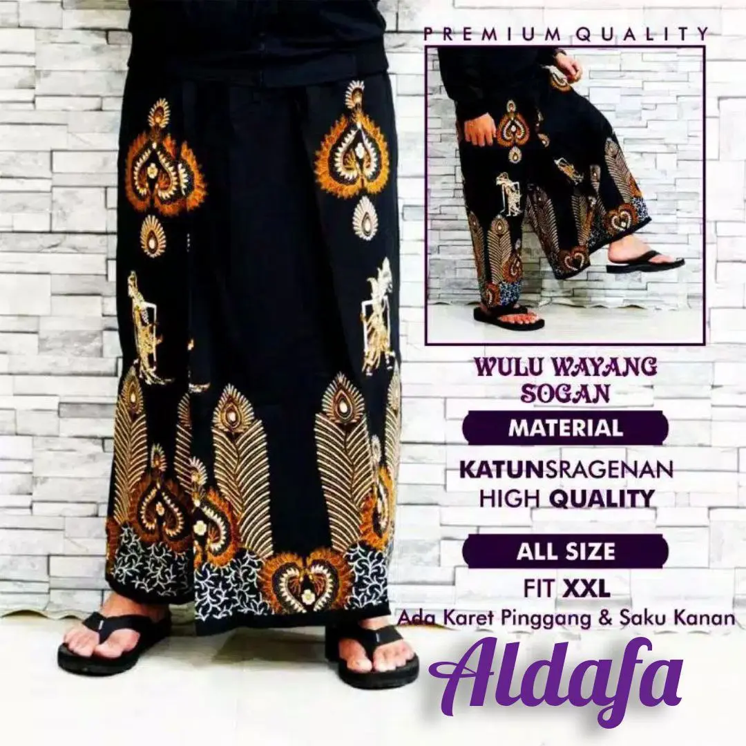 CELANA SARUNG DEWASA SARUNG DEWASA BATIK WAYANG Katun Hitam Cokelat Bunga Muslim Pekalongan Santri  Motif sarung pria dewasa celana  sarung