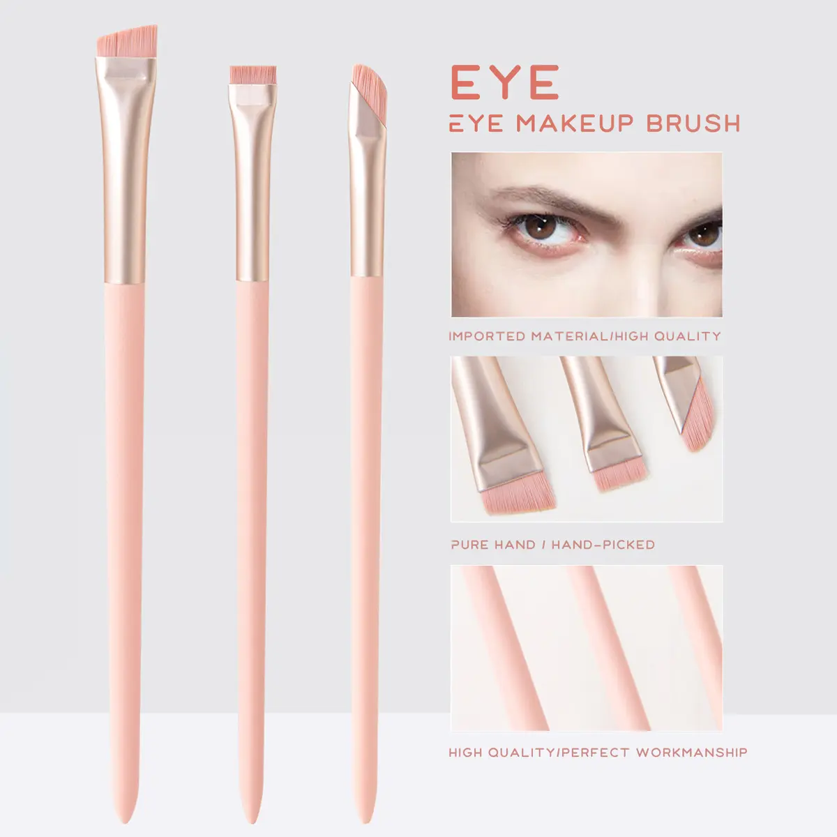 3pcs pink makeup brush set Feizishao eye makeup brush set including blade bevel head
