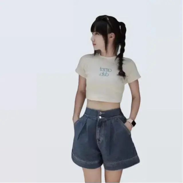 Quần Short Nữ Jean Phối Viền Oversize - Must-have cho nàng cá tính!
