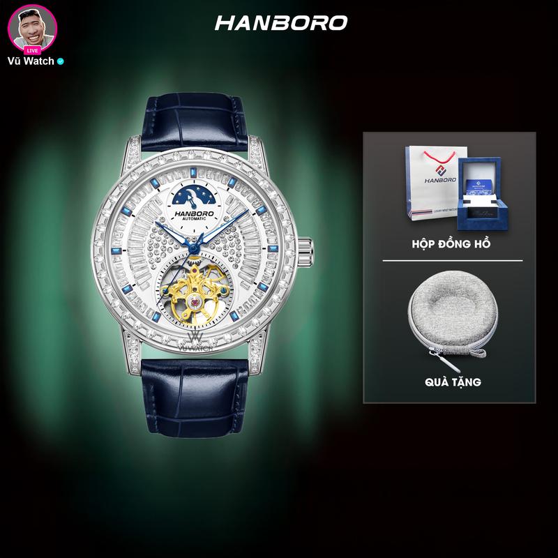 Đồng Hồ Cơ HANBORO 8037 [3840] | Tặng kèm bóp đựng đồng hồ |