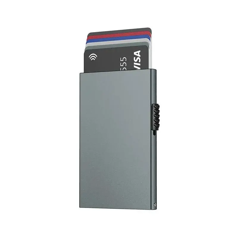 Card Holder Wallet Minimalist Slim Metal RFID Blocking Card Protector Pop Up Credit Card Wallets for Men