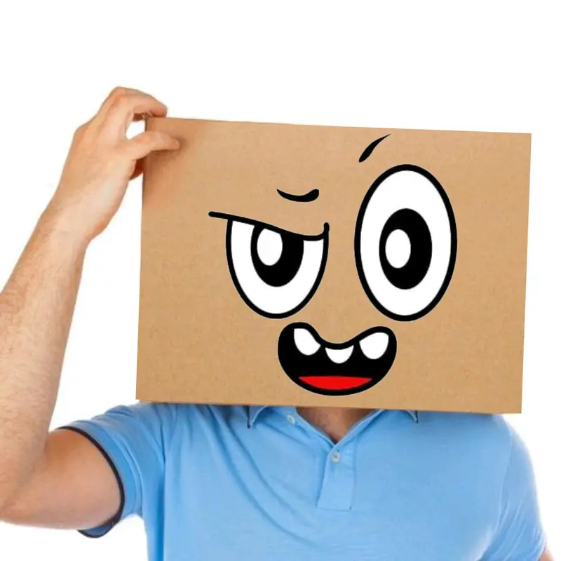 Stiker kepala kardus ganteng 4