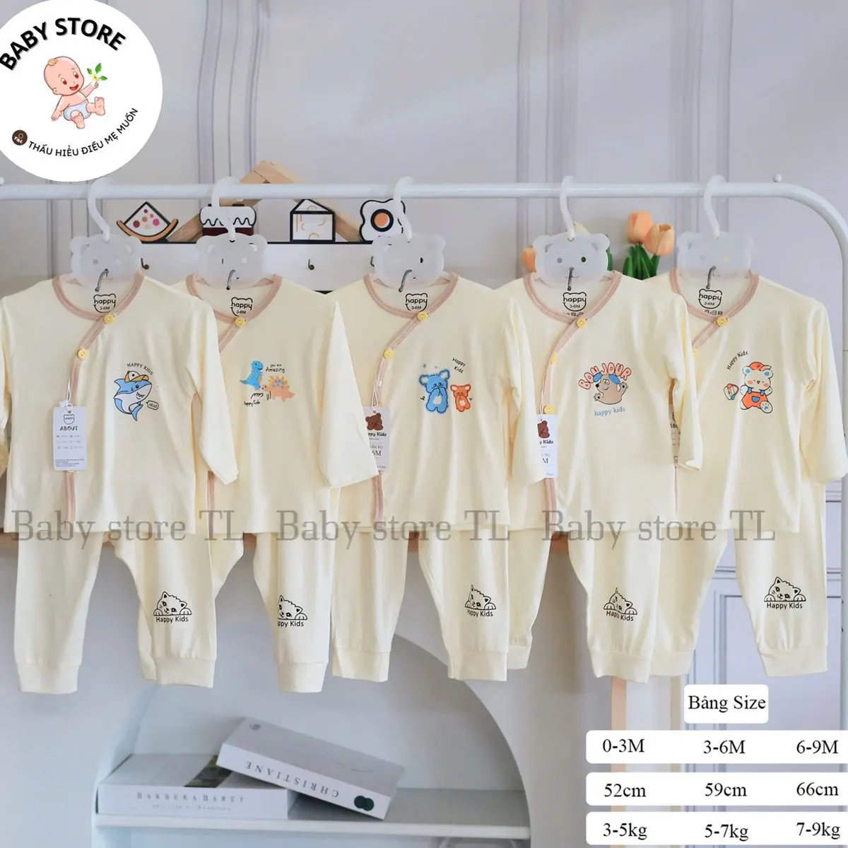 [Tặng vòng dâu]Sét 3, Sét 5 bộ chất petit kem lạnh cho bé Voi. Thích hợp cho các bé mặc thời tiết se lạnh Heo