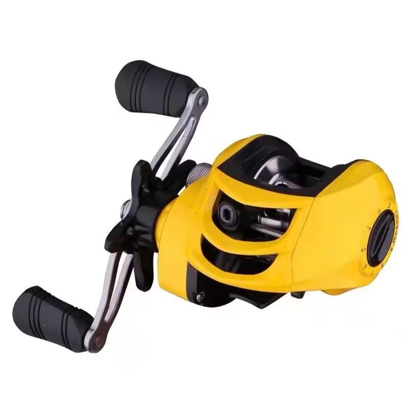 Máy Câu Cá Máy Ngang Câu Lure Màu Vàng cối kim loại Đi Câu Fishing Bắt Cá Tay Quay Nam máy câu leopard maycauca