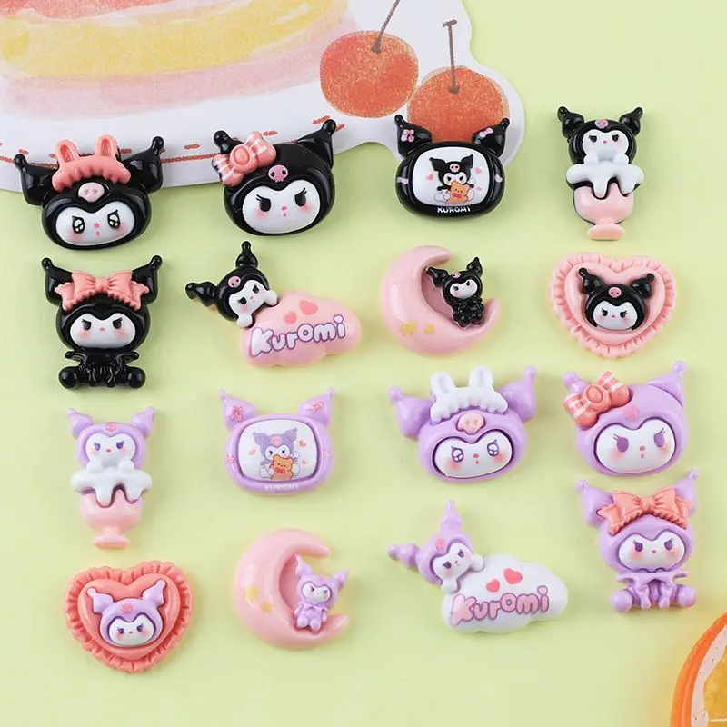 Charm Giày Kuromi Clog, Thiết Kế 3D Hoạt Hình, Có Thể Tháo Rời, Màu Đen, Khóa Giày Tự Làm Kuromi, Với Hoa, [Thiết Lập Dễ Dàng]