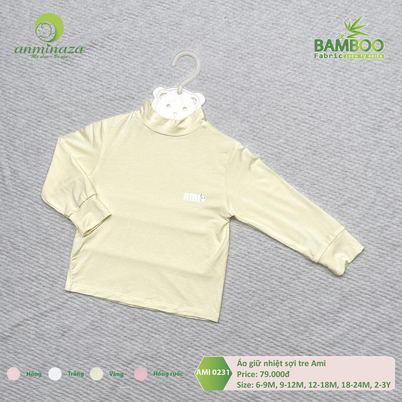 Áo giữ nhiệt cho bé Anminaza vải sợi tre Petit mềm mịn co dãn giữ nhiệt cực tốt - AMI0231 7