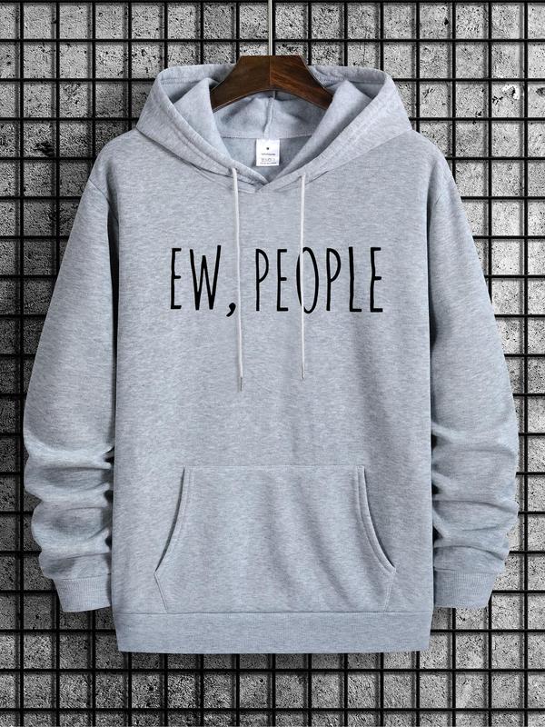 Unisex Men's Letter Print Essentials Hoodie, Regular Fit Casual Streetwear Drawstring Pocket Hooded Sweatshirt, Hoodies for Men, Men's Tops for Spring & Fall, Tall Clothing Women, Men's Clothing 8