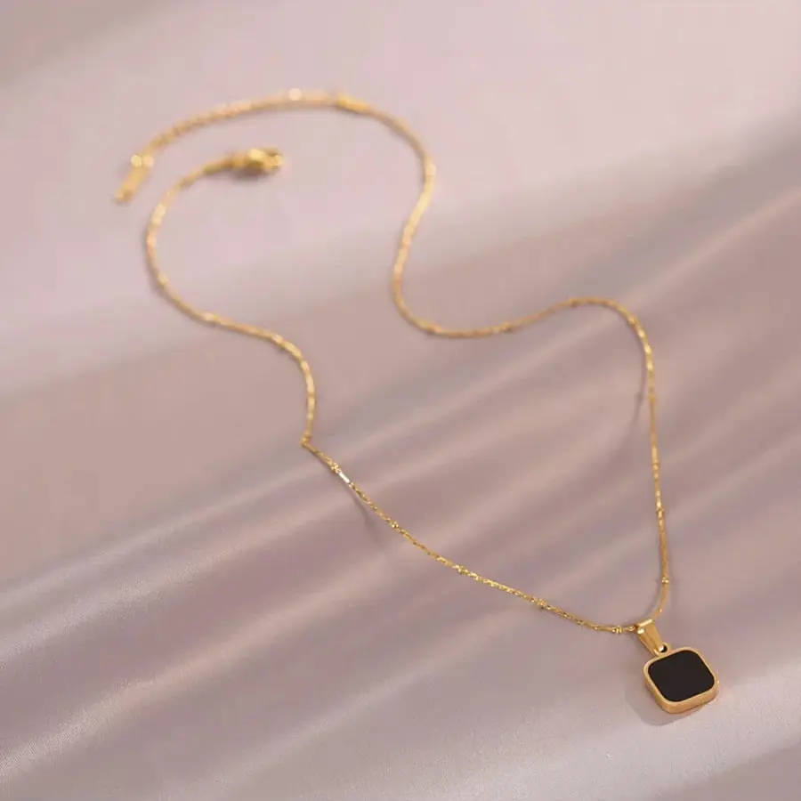 Kalung Wanita Titanium Aksesoris Daily Premium Anti Karat Tidak Luntur Kulit