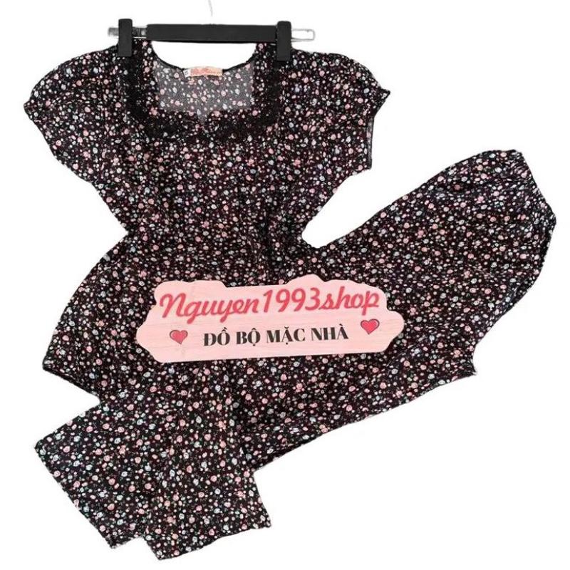 (40-75kg) Set đồ bộ mặc nhà chất lụa hàn áo có tay, quần dài 9 tấc có túi Nữ 6