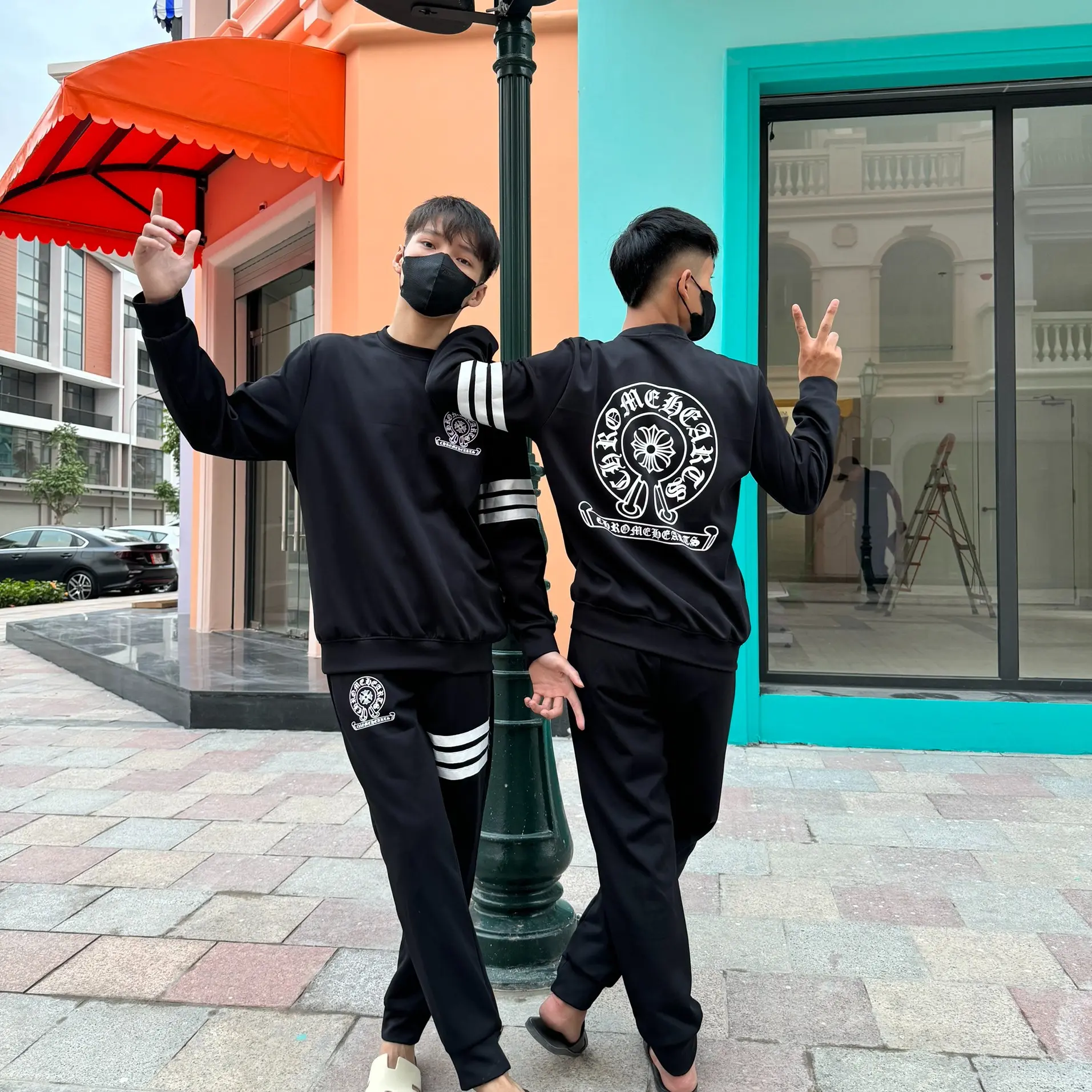 BỘ thu đông  nam nữ Polyester Tay dài Có thể giặt bằng máy Menswear Áo