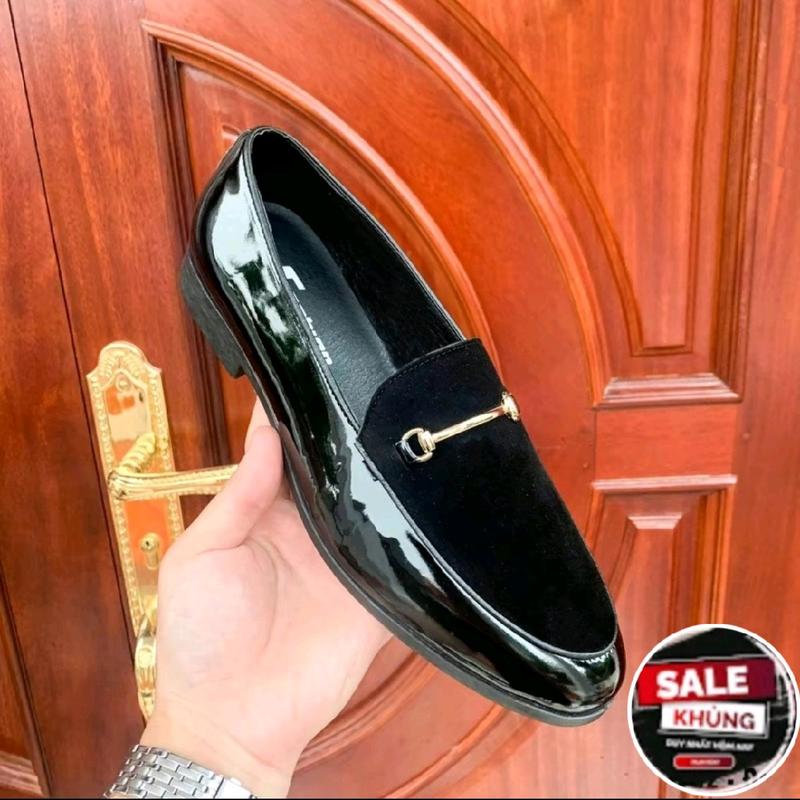  Giày lười da nam da bóng phối da lộn mác vàng sân lật sỉ  giày dự tiệc nam da PU Hàng kĩ đế cao su khâu may chắc chắn mã G11 Shoes giay luoinam mua thì nhớ đặt lùi lại 1 size so với giày mình  đang 