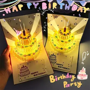Kartu Ucapan Ulang Tahun 3D Fantasi dengan Pop-up, Cahaya Berkedip, dan Musik Menyentuh