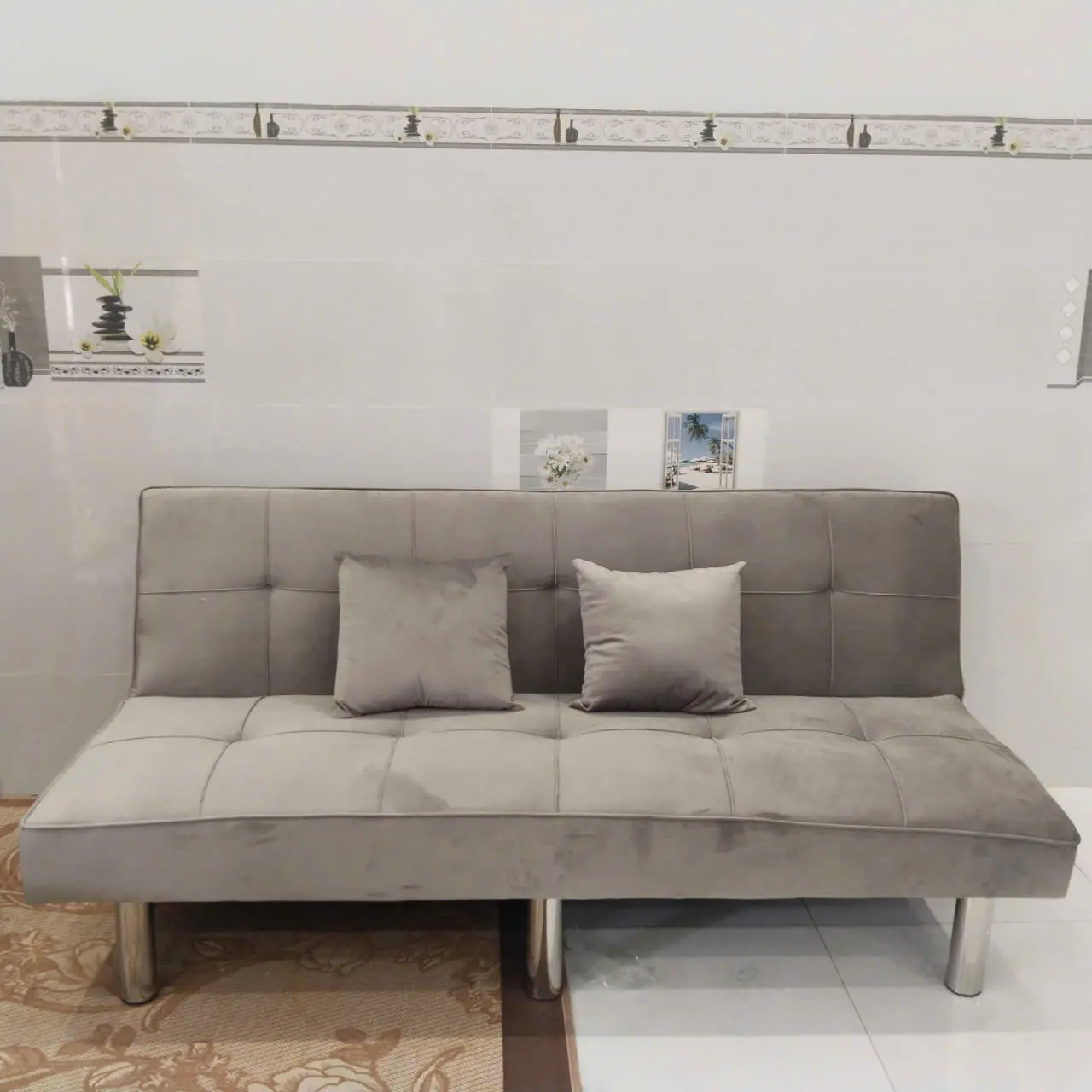 Sofa giường vải bố, vải da, vải nhung cao cấp, ghế sofa bed 1m7, 6 chân inox chịu lực tốt, giá ưu đãi nhất hiện nay