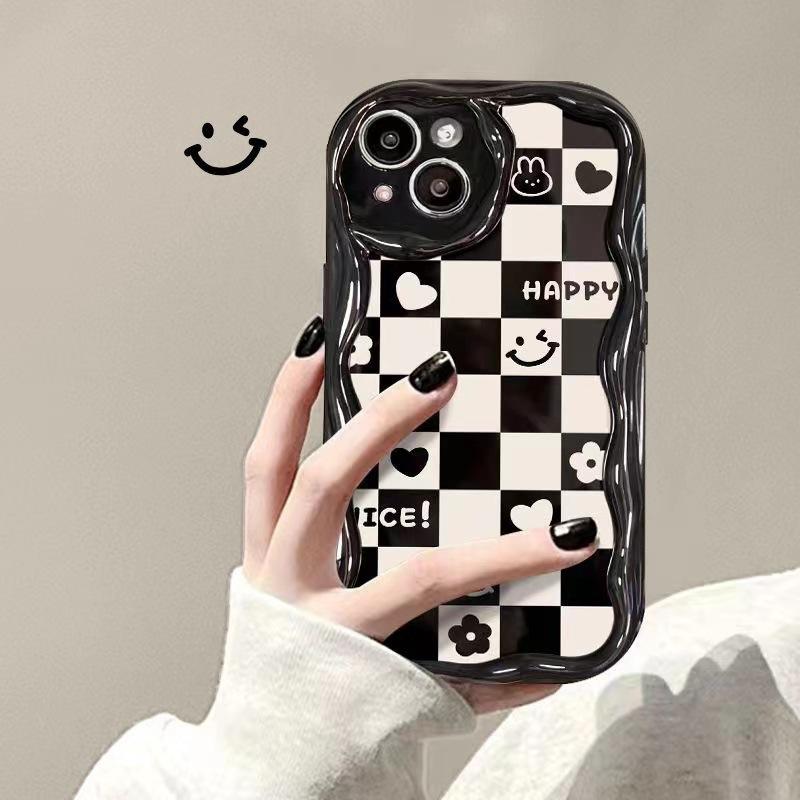 Product Introduction of Ốp Lưng Apple iPhone, Thiết Kế Mặt Cười Kẻ Sọc, Thích Hợp Cho Apple iPhone 11, 12, 13, 14, 15, Pro Max, iPhone 7, 8 Plus, X, XR, XS Max, 12 Mini, Ốp Lưng Bao Gồm Tất Cả, Dễ Thương 5