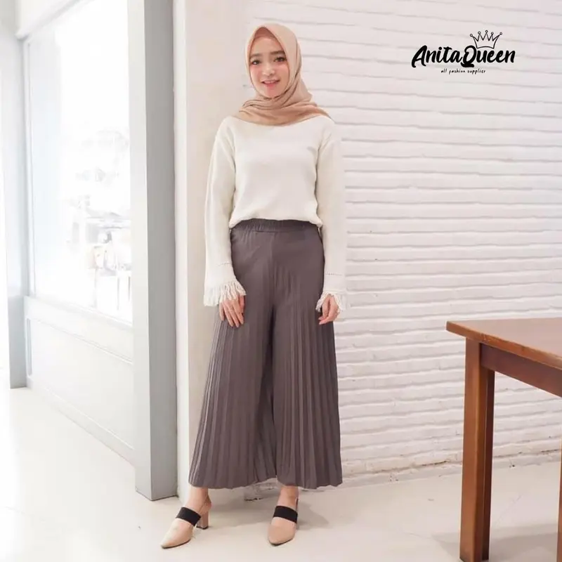 CELANA KULOT PANJANG JUMBO PLISKET/CELANA KERJA MUSLIMA WANITA MURAH GROSIR 0