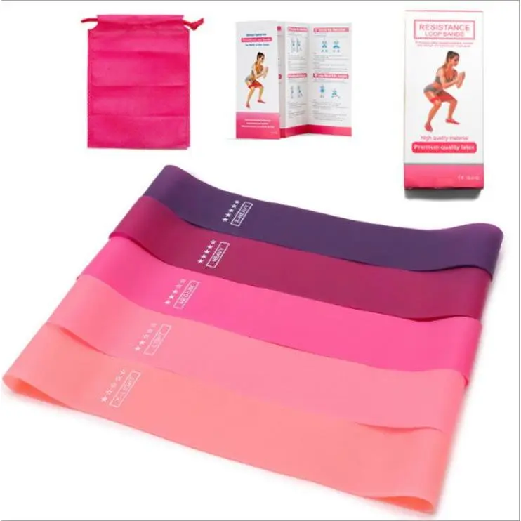 Bộ 5 Dây Kháng Lực Mini Band Cao Su Dây Đàn Hồi Dây Tập Gym Chân Mông Toàn Thân Tặng Kèm Túi Đựng Kute 1