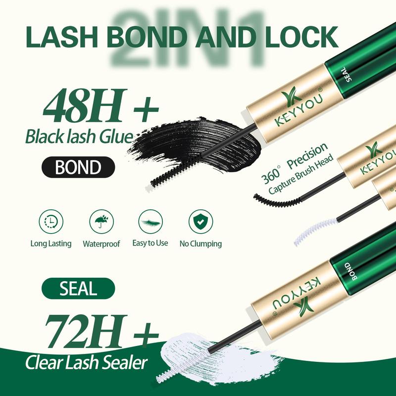Individual False Eyelashes with Eyelash Bond & Sealing & Lash Remover & Portable Eyelash Brush Angled Brow Brush & Double Ended Lash Comb Tweezers, Lash Clusters 7