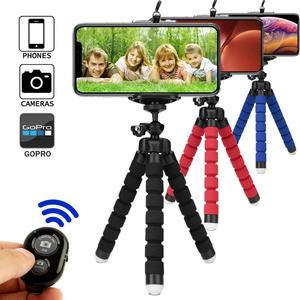 Tripod for phone tripod monopod selfie remote stick for smartphone iPhone Tripode for mobile phone holder Bluetooth-compatible Cellphone Sponge Stand