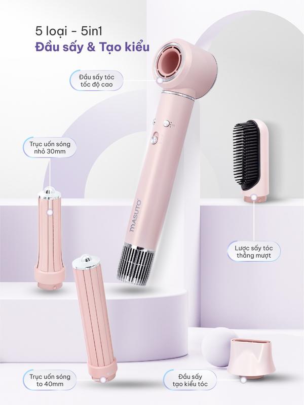 [SIÊU SALE 15/5] Máy Sấy Và Tạo Kiểu 5 Trong 1 Masuto AirStyler - KLS HA - Công Nghệ Ion Âm Bảo Vệ Tóc, Giảm Hư Tổn Tóc, Bảo Hành 24 Tháng 2