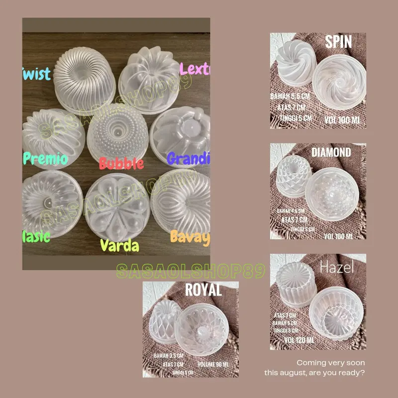 Cetakan Puding Mini plastik ( Dapat 8motif TERBARU) / lusinan Cetakan bolu mini Kitchenware 1