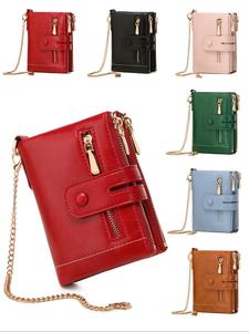 Cartera plegable de color sólido con , monedero de cuero PU con protección antirrobo de moda, cartera diaria de alta calidad versátil de moda informal para hombres y mujeres