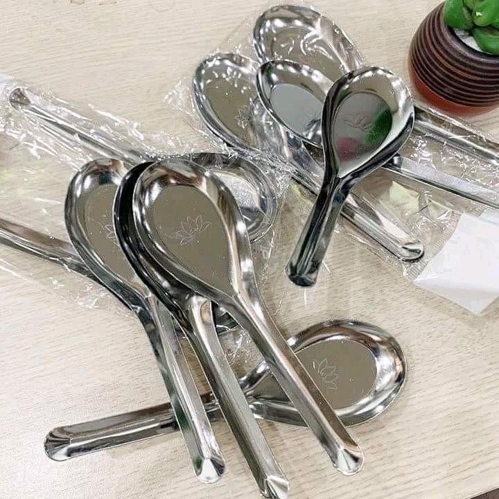 Sét 20 Thìa Ăn Phở Inox Hoa Sen 2