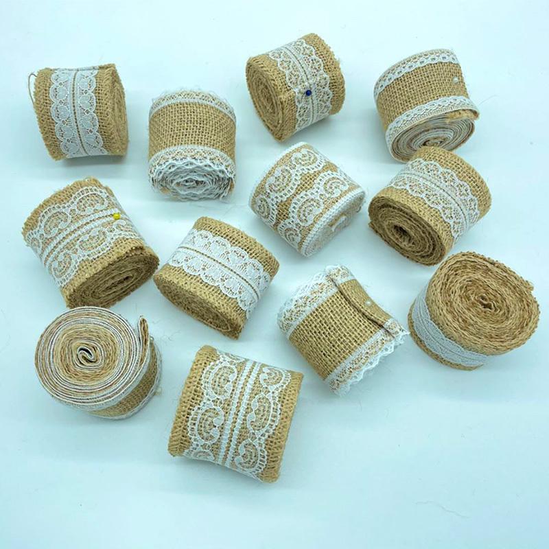Product Introduction of 1Roll/78.74inch 1.97inch Natural Vintage Jute Burlap Lace Ribbon Crafts DIY Sewing Jute Fabric Gift Wrap Wedding Party Home Decor 3