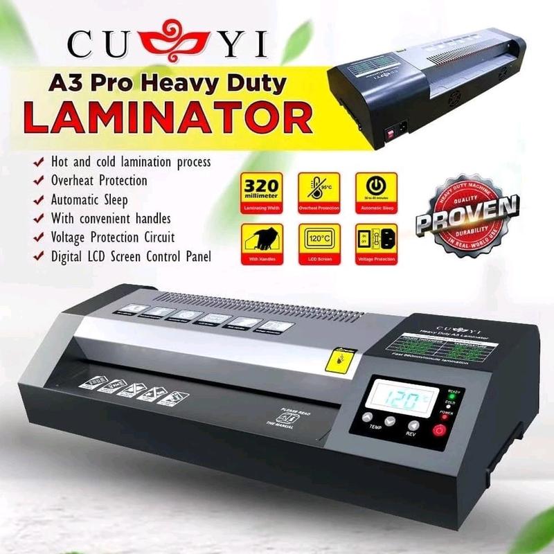 Cuyi  laminator heavy duty A4/A3 size hot & cold reverse function 220v 0