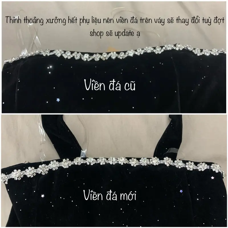 [10-42kg] Đầm bí nhung đen kim tuyến viền đá siêu sang chảnh cho bé gái váy mặc đi tiệc begai công chúa tiểu thư 2