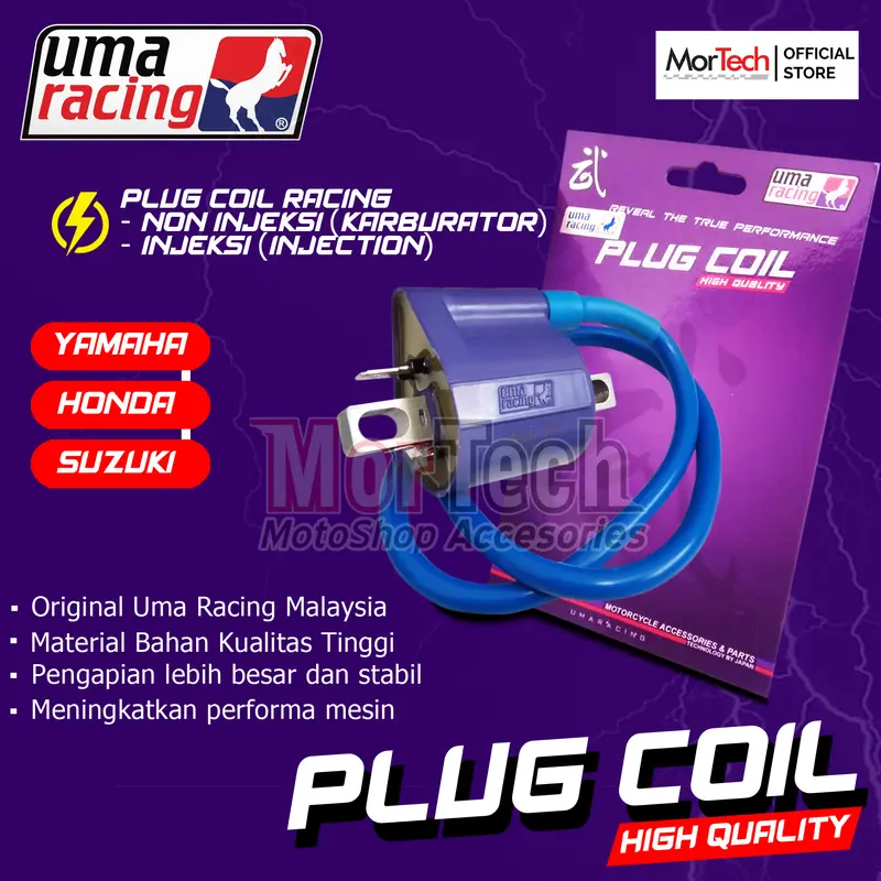 Koil Uma Racing Malaysia Universal Karbu Non Injeksi / Coil Ignition Motor Carbu Karburator Vario 110 Karbu Scoopy Beat F1ZR JupiterZ Vega R Jupiter Mx RX King Mio Xeon 0