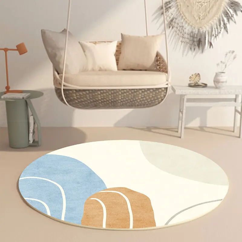 Thảm Tròn Phong Cách Wabi Sabi Nhật Bản, Thảm Trải Sàn, Thảm Phòng Ngủ Sang Trọng Tối Giản Bắc Âu, Thảm Bàn Cà Phê Phòng Khách Thảm Giỏ Treo 0