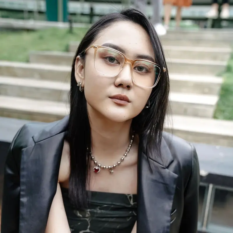 Frame Kacamata - HSF EYEWEAR Matsu Caramel and Black Lensa Wanita Glasses 3