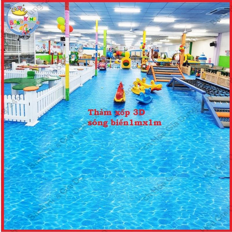 (Giá sỉ)Thảm Xốp 3D sóng biển 1m x 1m x dày 2cm, Miếng xốp lót sàn đại dương cho khu vui chơi, trường mầm non, Thảm VNVC Đồ Chơi Hổ Cho Bé