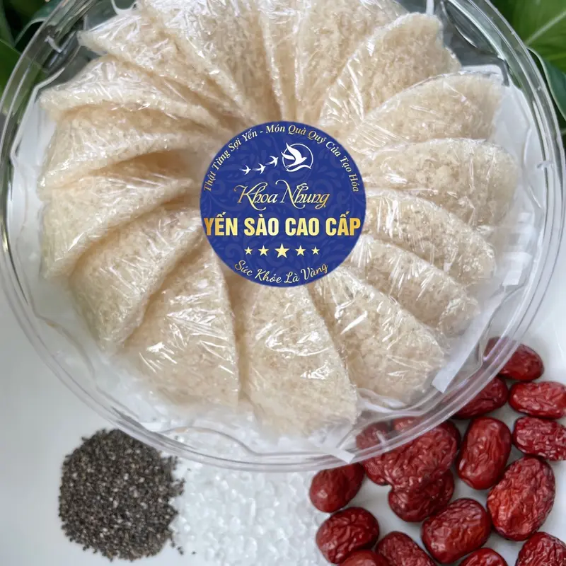 Yến Vụn Xơ Mướp Đắp Tổ Tinh Chế Nguyên Chất 100% Yến Sào Khoa Nhung Không Pha Trộn Đường Tạp Chất, Không Tẩy Trắng Food Thức Ăn Chè Sen yến sào hữu cơ 1