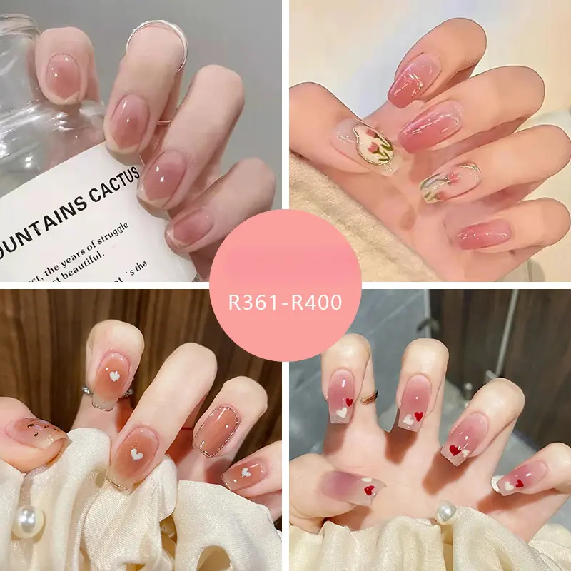 Miếng Dán Móng Tay Mang Áo Giáp, Miếng Dán Móng Tay Ngắn Có Thể Tháo Rời, Miếng Dán Móng Tay Hoàn Thiện, Má Hồng, Miếng Móng Tay Hình Móng Tay