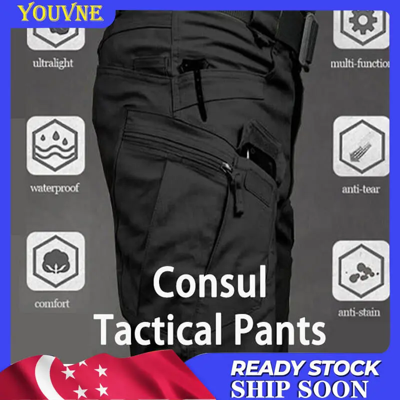 High quality work pants cargo pants 6 pockets artificial tactical pants overalls trousers multi-pocket pants waterproof sweat-absorbent training workwear