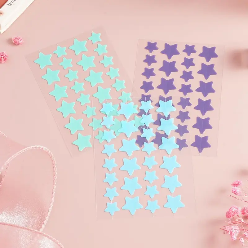 Cute Colorful Acne Patch Heart Star Pink Green Purple Blue Sticker Jerawat Pimple Patch Repair Skin Acne Pimple Master Patch Stiker Penyerap Jerawat 5