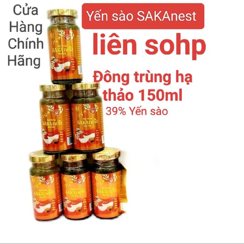 Combo 10 lọ Yến Chưng Đông Trùng Hạ Thảo Sakanest 150ml - 39% nước yến sào dành cho người lớn ( không hộp )