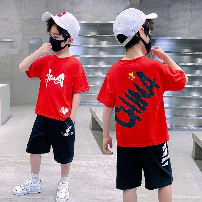 Bộ Đồ Mùa Hè Cho Bé Trai, Quần Áo Trẻ Em, Phong Cách Phương Tây, Cỡ Trung Bình Và Lớn, ngắn Tay, Đẹp Trai, Ngầu, Thời Trang, Dễ Thương, Thân Thiện Với Làn Da, Làm Bằng Vải Chất Lượng Cao, Tuyệt Vời Cho Mùa Hè 8