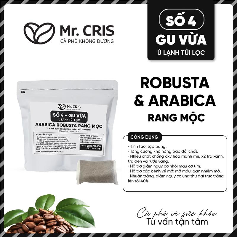 SỐ 4. MR.CRIS - Cà phê Coldbrew túi lọc Robusta - Arabica Cầu Đất - Tiện lợi cho người bận rộn 10 túi x 25gr Cafe Coffee   white