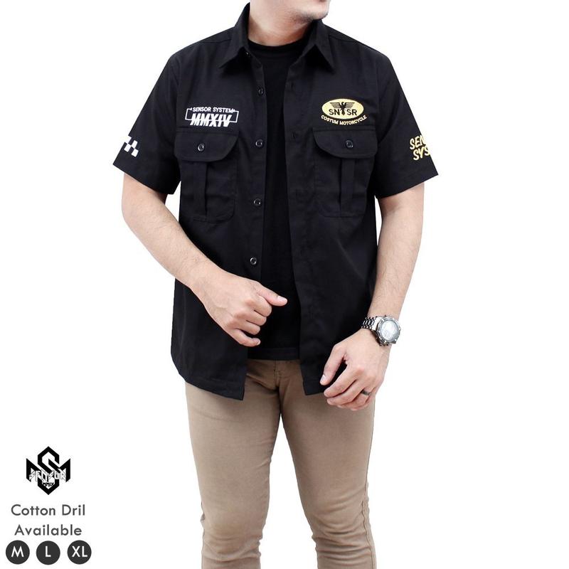Workshirt SNSR MMXIV - Kemeja Workshirt Pria Lengan Pendek High Quality Basic Casual Distro 1