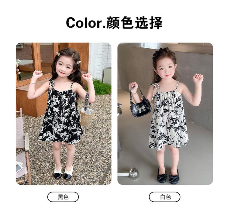 Product Introduction of Summer New Girls' Braces Skirt Floral Fashionable Temperament Children's Sleeveless Seaside Travel Versatile Skirt 3