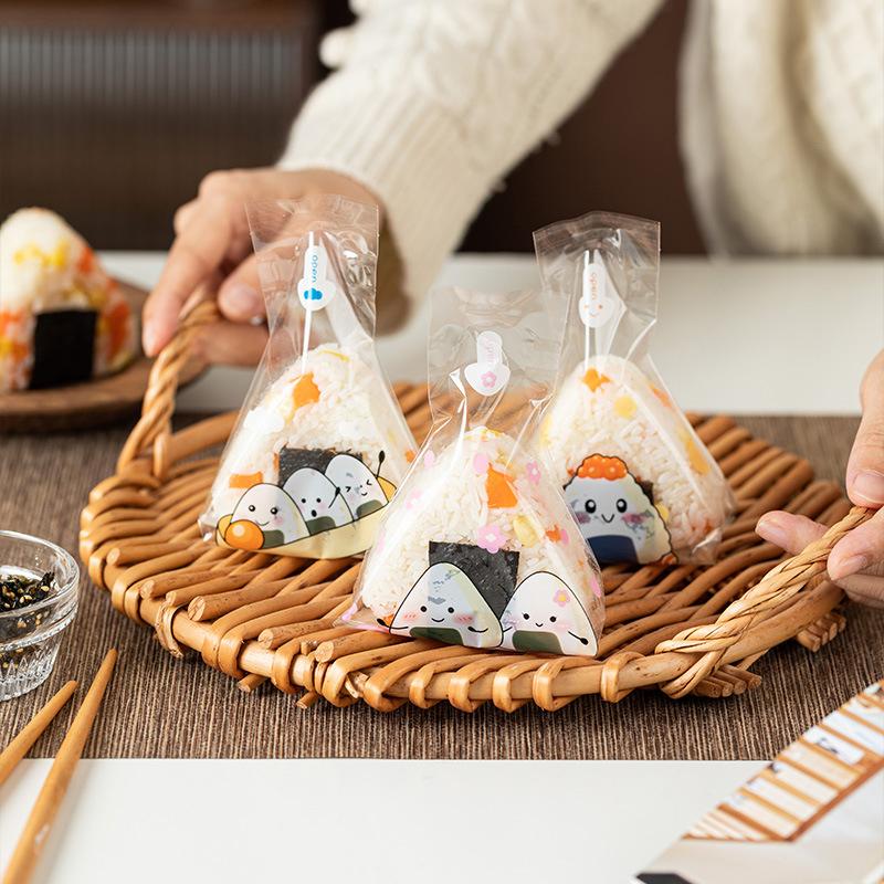 Product Introduction of Túi Đóng Gói Cơm Nắm Hình Tam Giác, Thiết Kế Hoạt Hình Đáng Yêu, 50 Cái, Túi Sushi Nori Onigiri, Khuôn Làm Sushi, Phụ Kiện Bento 23