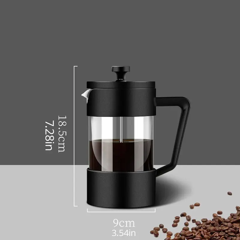 Durable Transparent Coffee Pot, 1 Count French Press Coffee Maker, Reusable Tea Filter Pot For Home Use 1