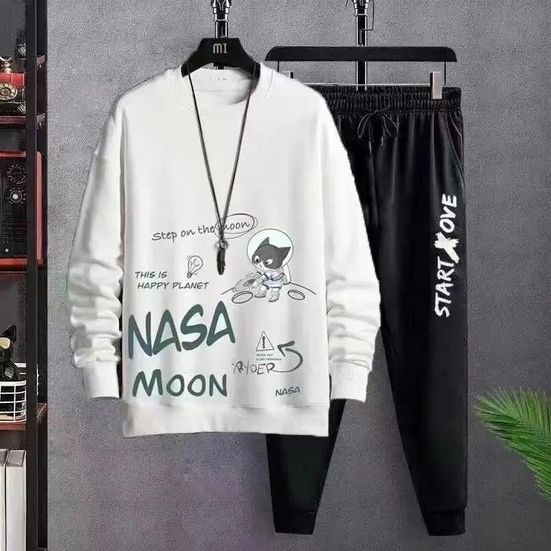 Bộ Đồ Áo Len Cổ Tròn Nam, Hàng Mới Về Mùa Thu, Bộ Đồ Hai Mảnh Thường Ngày Dễ Phối Đồ Thích Hợp Cho Học Sinh Trẻ Trung, Bao Gồm Áo Vest, [Bộ Đôi / Một Mảnh] 0